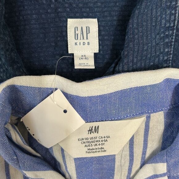 H&M/Gap Boys Blue and White Button Down Shirt(Size 4-5yrs) - Picture 8 of 8
